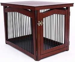 Merry Pet 2-in-1 Configurable Pet Crate and Gate, Brown, 