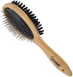 Groomm-Bamboo-Double-Sided-Dog-Grooming-Brush-Latex-Free-Eco-Brush-with-Ergonomic-Handle-for-short-and-long-hair-breeds Groomm Bamboo Double Sided Dog Grooming Brush : Latex-Free Eco Brush with Ergonomic Handle for short and long-hair breeds