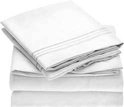 Mellanni Bed Sheet Set - Brushed Microfiber 1800 Bedding - Wrinkle, Fade, Stain Resistant - Hypoallergenic - 4 Piece