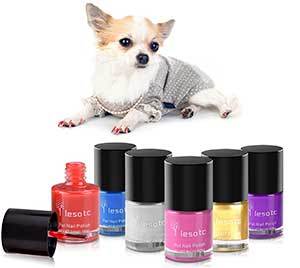 Dog Nail Polish Set, 6 Color Set (Pink, Purple, Red, Gold, Blue, Silver), Non-Toxic Water-Based Pet Nail Polish, Natural and Safe, Suitable for All Pet (Birds, Mice, Pigs and Rabbit), Easy to Remove