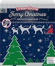 DreamBone Furry Christmas Holiday Advent Calendar Variety Pack Dog Treats, 24 count