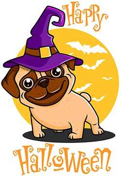 Happy Hallows evening dog - halloween