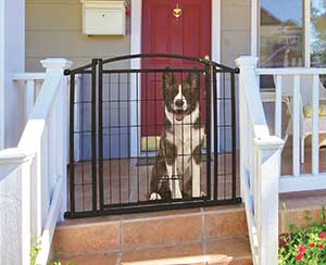 Carlson Pet Products Weatherproof Outdoor Walk-Thru Dog Gate, Black 