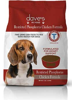 Dave's Pet Food Kidney Support for Dogs with Renal Support (Chicken Formula Crumble) Non-Prescription Low Phosphorus Restricted Diet Dog Food